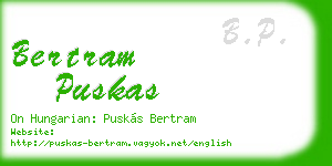 bertram puskas business card